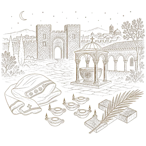 Orthros artwork for the life of St Drosida of Antioch