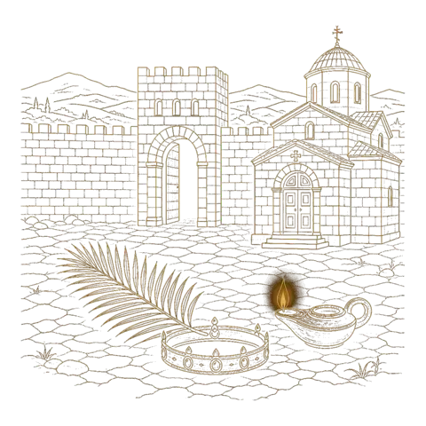 Orthros artwork for the life of St Theodotus of Ancyra