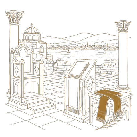 Orthros artwork for the life of St Chrysostom of Smyrna