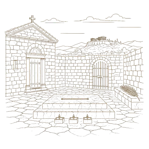 Orthros artwork for the life of St Antony of Athens