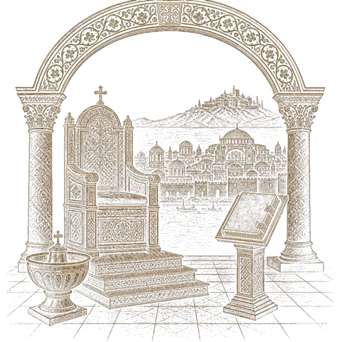 Orthros artwork for the life of St Polyeuctus of Constantinople