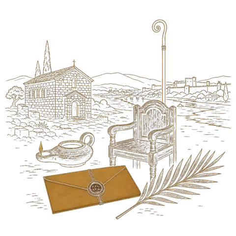 Orthros artwork for the life of St Pothinos of Lyons
