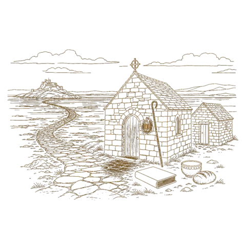 Orthros artwork for the life of St Aidan of Lindisfarne