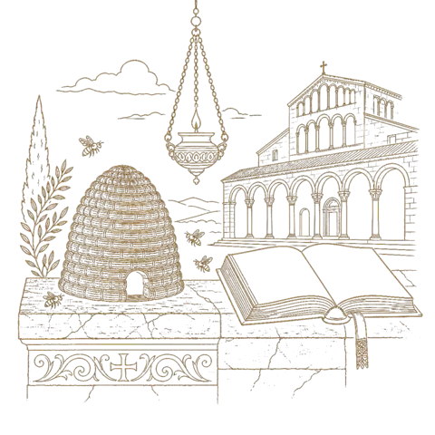 Orthros artwork for the life of St Ambrose of Milan