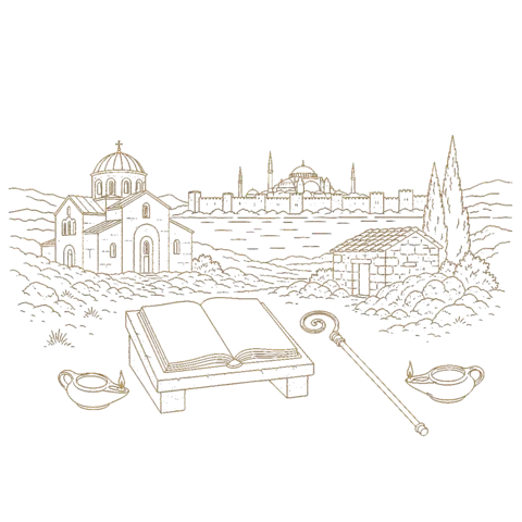 Orthros artwork for the life of St Amphilocus of Iconium