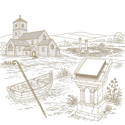 Orthros artwork for the life of St Augustine of Canterbury