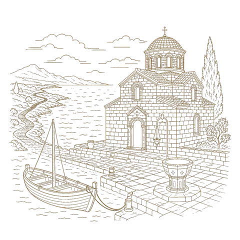 Orthros artwork for the life of St Autonomus, Bishop in Italy