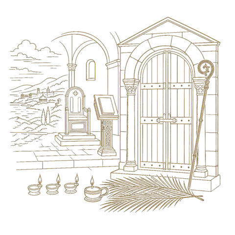 Orthros artwork for the life of St Babylas of Antioch