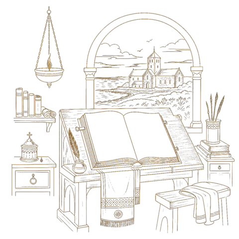 Orthros artwork for the life of St Bede