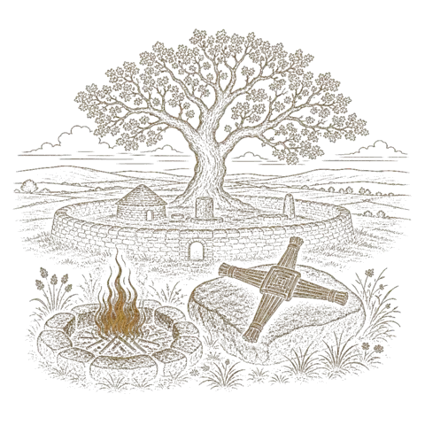 Orthros artwork for the life of St Brigid of Kildare