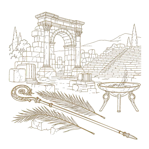 Orthros artwork for the life of Carpus and Companions at Pergamus