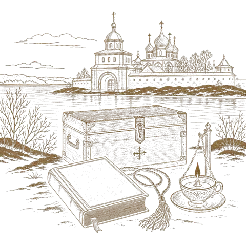 Orthros artwork for the life of St Cassian the Greek of Uglich