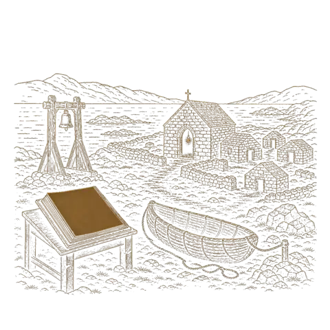 Orthros artwork for the life of St Columba of Iona