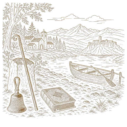 Orthros artwork for the life of St Columban of Luxeuil
