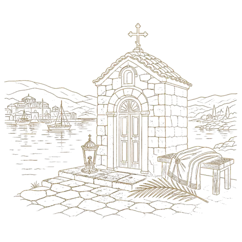 Orthros artwork for the life of St Constantine the Hagarene of Mytilene