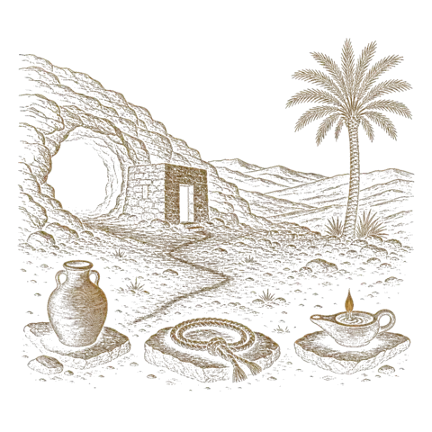 Orthros artwork for the life of St Cyriacos of Palestine