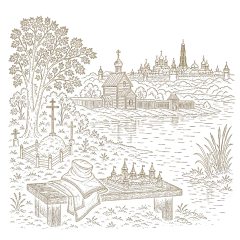 Orthros artwork for the life of St Daniel of Moscow