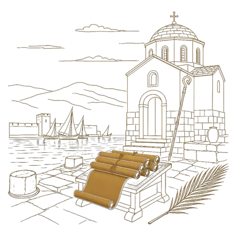 Orthros artwork for the life of St Dorotheus of Tyre