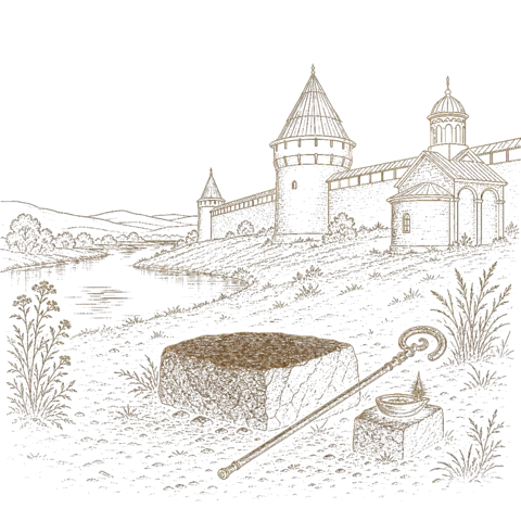 Orthros artwork for the life of St Euthymius of Suzdal