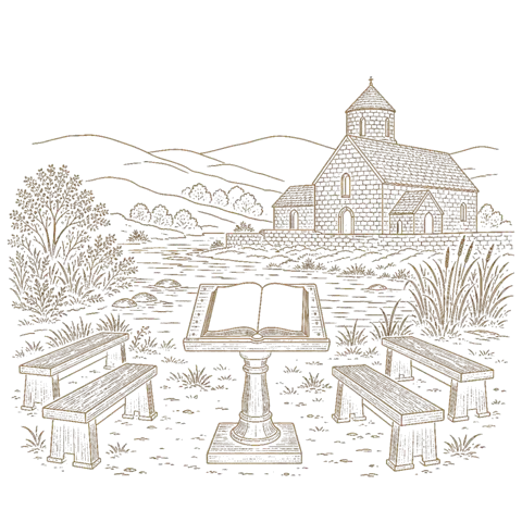 Orthros artwork for the life of St Finian of Clonard