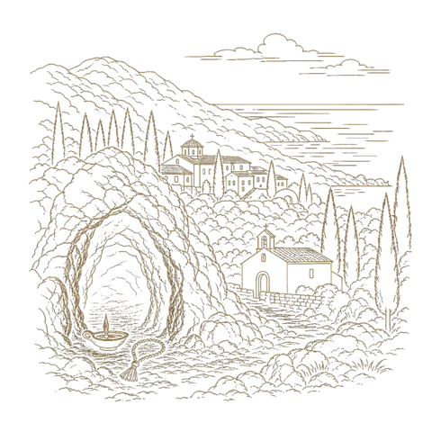 Orthros artwork for the life of St Gerasimus the New of Cephalonia