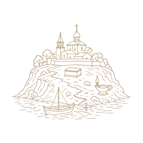 Orthros artwork for the life of St Germanus of Kazan