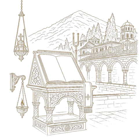 Orthros artwork for the life of St Gregory the Choirmaster