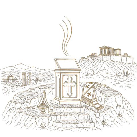 Orthros artwork for the life of St Hierotheus of Athens