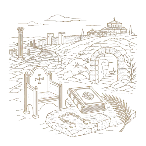 Orthros artwork for the life of Hippolytus of Rome and Companions