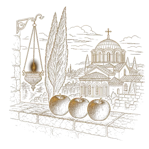 Orthros artwork for the life of St Irene of Chrysovalantou