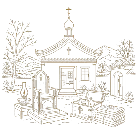 Orthros artwork for the life of St Jonah of Manchuria