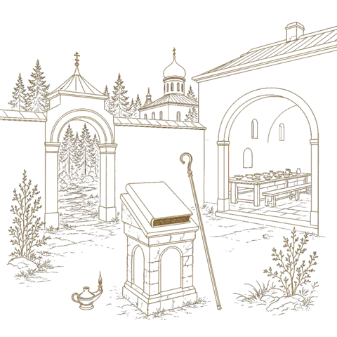 Orthros artwork for the life of St Joseph of Volotsk
