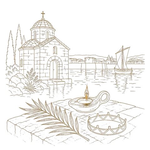 Orthros artwork for the life of St Lucy of Syracuse