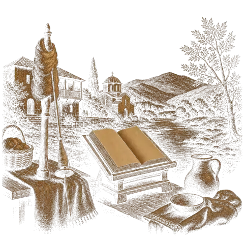 Orthros artwork for the life of St Macrina the Younger