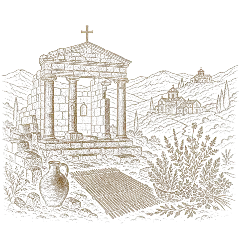Orthros artwork for the life of St Maron the Hermit of Syria