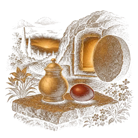 Orthros artwork for the life of St Myrrhbearer Mary Magdalene