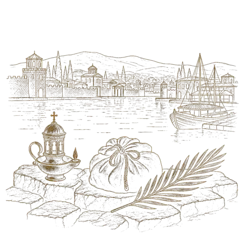 Orthros artwork for the life of St Nicolas Karamos of Smyrna
