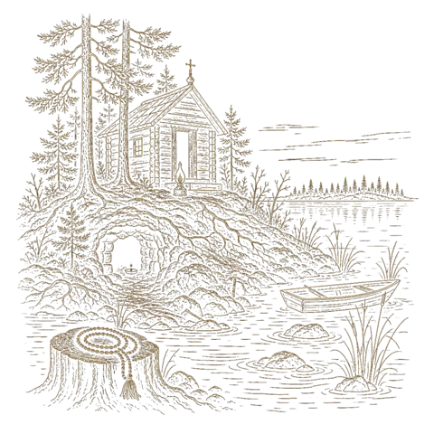 Orthros artwork for the life of St Nilus of Stolobensk