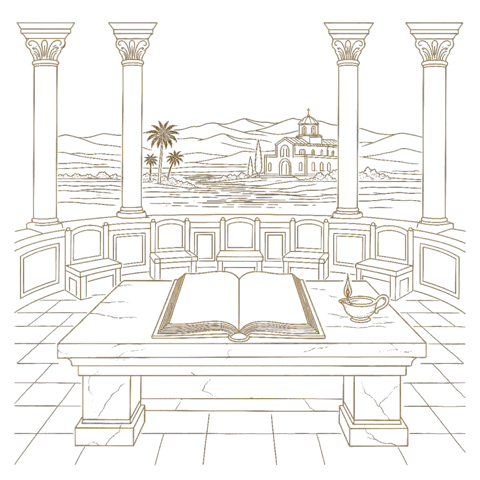 Orthros artwork for the life of St Paphnutius the Confessor