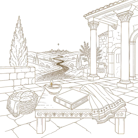 Orthros artwork for the life of St Paula of Rome