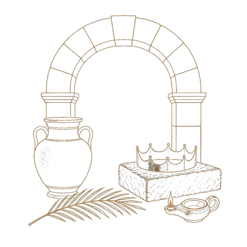Orthros artwork for the life of St Pelagia of Tarsus