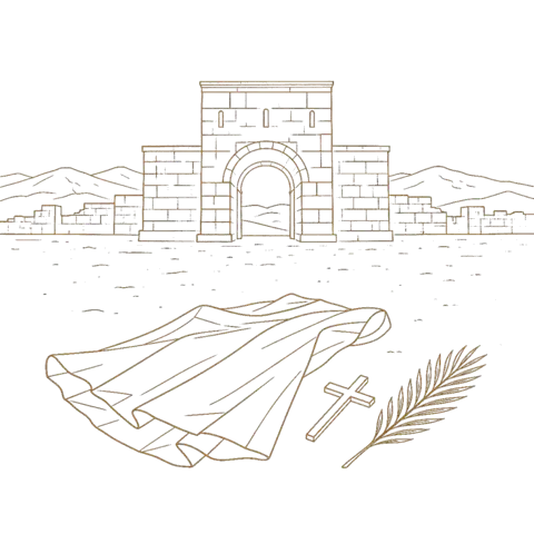 Orthros artwork for the life of St Polyeuctus of Melitene in Armenia
