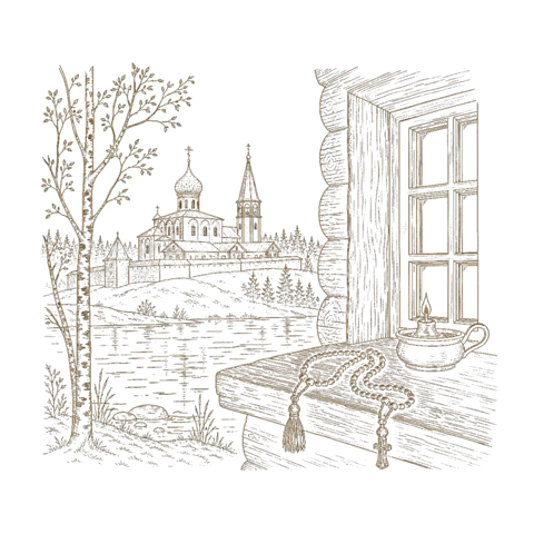 Orthros artwork for the life of St Serapion of Pskov