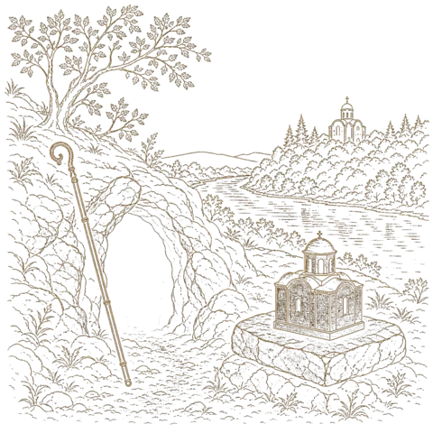Orthros artwork for the life of St Stephen of Vladimir