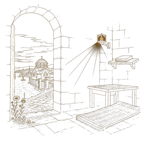 Orthros artwork for the life of St Stephen the New Light of Constantinople
