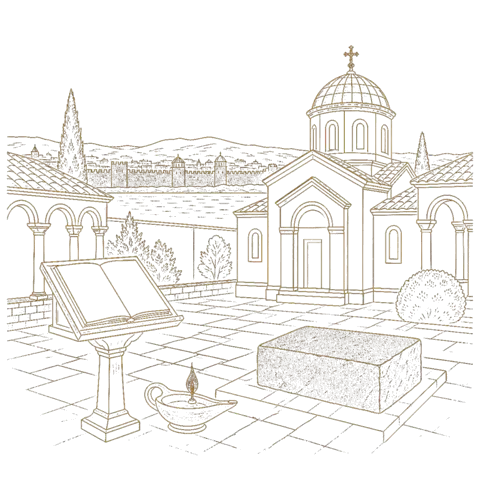 Orthros artwork for the life of St Studios