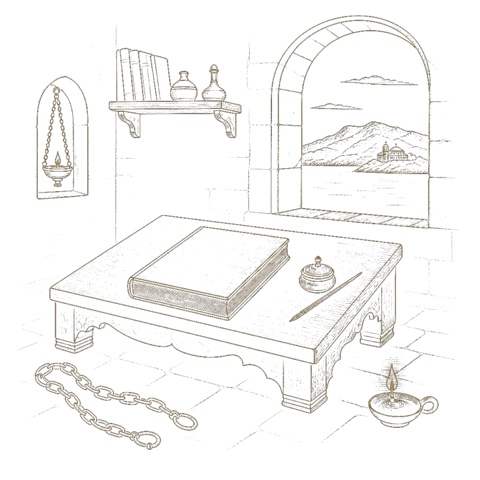 Orthros artwork for the life of St Theophanes the Confessor
