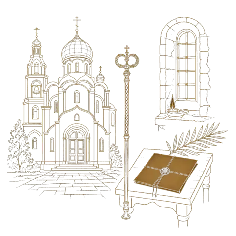 Orthros artwork for the life of St Tikhon of Moscow