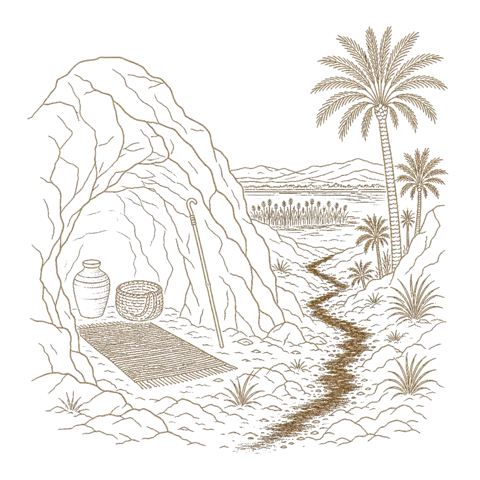 Orthros artwork for the life of St Tithoës of the Thebaid