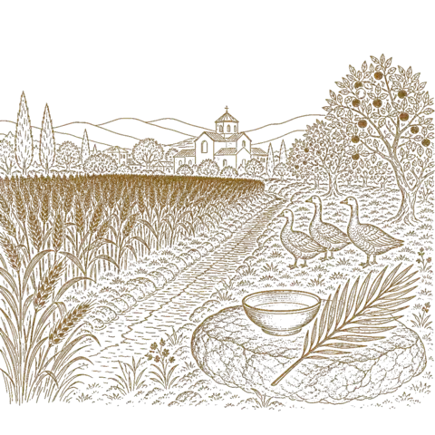 Orthros artwork for the life of St Tryphon